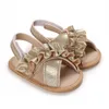 Sandalen Baby Mädchen Hausschuhe Sommer Casual Kinder Säuglingsschuhe Anti-Rutsch Weiche Sohle Einfarbig Rüschen Für Erste Wanderer