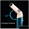 Lighters Torch Gas Gun Lighter Metal Windproof Elbow Cigar Cigarette Refill Jet Bbq Kitchen Cooking Tool Jewelry Welding Gifts Drop Dh4Mx