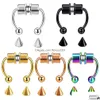 Näsringar Studs Fashion Fake Ring Hoop Magnetic Horseshoe 316L Rostfritt stål Faux Septum Non Piercing Clip on Drop Delivery Jew Dhvrj