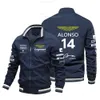 Erkek ceketleri Aston Martin F1 Ceket 2023 14 Fernando Alonso Jack Van F1 Formül 1 Yarış Takım Motosiklet Binicilik Tekdüze Ceket