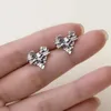 Stud Earrings Vintage 925 Sterling Silver Heart For Women Girl Delicate Color Studs Party Jewelry