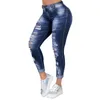 Pantaloni skinny in denim da donna Jeans a vita alta Fori per il ginocchio distrutti Pantaloni a matita Stretch Strappato Boyfriend Donna 240229