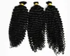 اللون الطبيعي المنغولي الأفرو غريبة الشعر البشري 300g تجويف الشعر البشري لا اللحمة 3pcs human hair braiding curly5837729