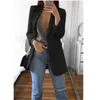 European and American Fashion Casual Suit Polo Neck Slim Fit Cardigan Temperament Womens Coat Spring and Autumn 240226