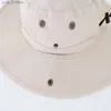 Breda randen hattar hink hattar connectyle mens kvinnor boonie sun hatt bred grim justerbar andningsbar bomullsafari hatt med str uv skydd utomhus cs l240308