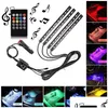 Led Strips Car Led Light Bar 48 Mticolor Interior Waterproof Kit Wireless Remote Control Charger Drop Delivery Lights Lighting Holiday Dhkc9
