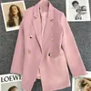 Casual Long Sleeve Suit Blazer Office Lady Spring Autumn Fashion Elegant Solid Outterwear Jacket For Women Female Coat 240228