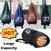 Basketball Bag Large Capacity Sports Training Backpack Student Portable Drawstring Storage Bag Soccer Volleyball Mesh Pocket Bag 240306