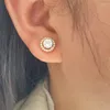 Boucles d'oreilles minimalistes en zircone cubique pour femmes et hommes, boucles d'oreilles rondes en cristal brillant, bijoux délicats à porter au quotidien, à la mode