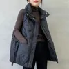 Kamizelki damskie 2024 jesienne zima koreańska kamizelka bawełniana kamizelka kobiety luźne swobodne bez rękawów ciepłe kamizelki żeńskie parkas kurtka topy
