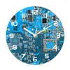 Wandklokken Grappige Computer Groene Printplaat Grote Klok Geek Decoratieve Horloge Technologie Wetenschap Leraar Nerd Ingenieur Gift Decor