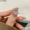 Anneaux de bande Bague de créateur de luxe en or pour femme en argent sterling 925 diamant rond ovale 5A zircone femme amour éternité promesse bagues de fiançailles de mariage boîte-cadeau s