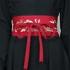 Bälten 2023 Broderi Bandage Vintage Chinese Style Hanfu Corset Women Fashion Black White Red Wide Belt för klänningar L240308