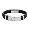 Link pulseiras estilo crocodilo aço inoxidável pulseira de couro masculino design clássico acessórios de luxo escolha para o presente do ano