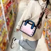 Omuz çantaları kadınlar rahat çanta 2d crossbody yenilik yaz kontrast renkleri moda ayarlanabilir kayışlar 3d çizim tote