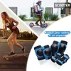 GOMOREON 6Pcs Kids/Adults Knee Pads Elbow Pads Wrist Guards Protective Gear for Skateboarding Roller Skating Cycling BMX Bicycle 240227