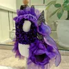 Dog Apparel Fine Fashion Pet Clothes High-end Luxury Purple Lace Princess Dress For Small Medium Dogs Black Butterfly Wing Puppy Skirts
