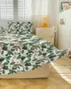 Jupe de lit à motif Floral, couvre-lit élastique avec taies d'oreiller, housse de protection, ensemble de literie, drap