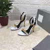 Sandaler Designer Strange High Heels Brand Women Metal Chain Ankle Strap Gladiator Ladies Peep Toe Party Dress Pumps Summer Shoes