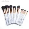 Makeup Brushes Marble Makeup Brush 10pcs/set Marbling Pro Eye shadow brushes Marble Brush Multi function BB Cream Brusher Eyeline Cosmetic tool drop ship 240308