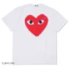 Cdgs Shirt Designer TEE heren T-shirts CDG Com Des Garcons Little Red Heart Play T Shirt Wit Mens Medium Tee 793