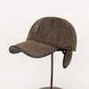 Berretti da baseball Berretto da baseball Uomo Inverno ispessito caldo Cappelli di protezione per le orecchie Anziani Tempo libero Antivento Cotone Pelle Pelliccia Fux Protezione solare