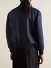 Tasarımcı Erkekler Ceket Brioni Yün ve İpek Müstehcen Twill Bombacı Ceket Dış Giyim Gündelik Kıyafetler Uzun Kollu Ceketler Yakası Boyun Üstleri