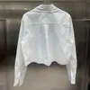 24SS MM модная рубашка с длинным рукавом дизайнерские рубашки Женщины в стиле колледжа горячие бриллианты