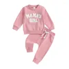 Clothing Sets Toddler Baby Girl Fall Outfit Born Mamas Clothes Sweatshirt Pants Set Winter Jumper Top Matching Suit