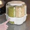 Barattoli per alimenti Contenitori Griglia rotante a 6 griglie Dispenser per riso per cereali Sigillato Secchio separato per cereali Contenitore per alimenti secchi Contenitore rotondo per stoccaggio del riso L240308