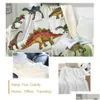 Couverture Beddingoutlet Dinosaur Sherpa Throw Jurassic Couvre-lit imprimé pour enfants Stegosaurus P Boys Literie de bande dessinée 201 Drop Delivery H Dhdji