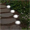 Lampes souterraines Brelong 4/8/10/12/16Led solaire étanche lumière de pelouse blanc chaud/blanc pour jardin rue Pas décoration extérieure Drop D Dhsc4