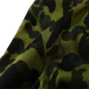 Ny A Bathing AP Head Panda Full Zip Hoodie Camo Green X Black