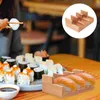 Flatware Sets Japanese Hand-held Sea Urchin Rack U-shaped Sushi Taco Roll Presentation Stand Wooden Plate Holder Restaurant Serving Tray