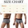 Caleçons hommes respirant rayé sous-vêtements imprimés mode boxeurs Shorts Sexy mâle confort culottes sous-vêtements Boxershorts