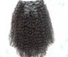 Brazilian hair African American afro kinky curly hair clip in human hair extensions natural black clips Extensions1167870