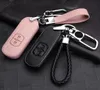 Leather Key FOB Cover Case Protect For 2 3 5 6 CX3 CX4 CX5 CX7 CX9 Atenza Axela MX5 Car Styling9026316