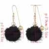 Dangle Earrings Idealway 5 Colors Women Unique Soft Fur Ball Pom Long Drop Ear Jewelry Bridal Pearl Earring Bijoux