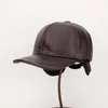 Berretti da baseball Berretto da baseball Uomo Inverno ispessito caldo Cappelli di protezione per le orecchie Anziani Tempo libero Antivento Cotone Pelle Pelliccia Fux Protezione solare