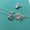 2024 Bijoux Designer Marque Colliers S925 Sterling Argent Amour Diamant Coeur Petite Clé Platine Clavicule Chaîne Lumière Amour Verrouillage Pendentif