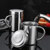 Water Bottles 304 Stainless Steel Cup Double Walled Insulated With Lid Coffee Mug Milk Cups 210/301/400ML Beer Drink