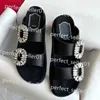 Slippers 2023 new Slidy Viv Flash diamond Slippers sandal luxury Designer buckle womans summer beach Casual Slide platform Shoe Black white Flat heel rubber