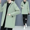 Gabardinas para mujer Abrigos con capucha Chaqueta de invierno Abrigo de algodón Longitud media Agregar terciopelo acolchado Mantener caliente Mujer Casual Cortavientos Ropa exterior 2024