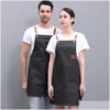 Grembiuli Grembiuli da cucina Donna Cafe Panetteria Barbiere Cucina Chef Uni Impermeabile Denim BBQ Protettivo Resistente all'usura 210623 Drop Delivery Ho Dhx3K