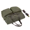 Fritid Business Portcase Travel Outdoor Oil Wax Canvas Leather Bag mode Stora kapacitet Portfölj Portable Messenger Bag 240306