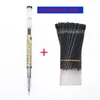 Caneta 100 canetas tinta/lote gel de agulha completa com alta qualidade preto azul vermelho 0,5 mm recarga para escritório e escola