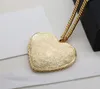 Collier pendentif à breloque de qualité de luxe en forme de coeur avec des mots en émail en plaqué or 18 carats avec porte-clés avec tampon de boîte PS3068B