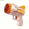 Sand Play Water Fun Light-Up Bubble Gun - 29-Hole Gatling Blaster for Boys Girls 6-14 Years Old - Batteries Bubble Liquid Not Included
