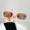 Sunglasses Frames New G family square high-definition with small frame simple and transparent tea glasses trendy mens Korean style sunglasses