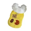 Dog Apparel Cute Hooded Coat Plush Hat Cartoon Puppy Pet Cotton Warm Winter Teddy Cat Cherry Small Clothes